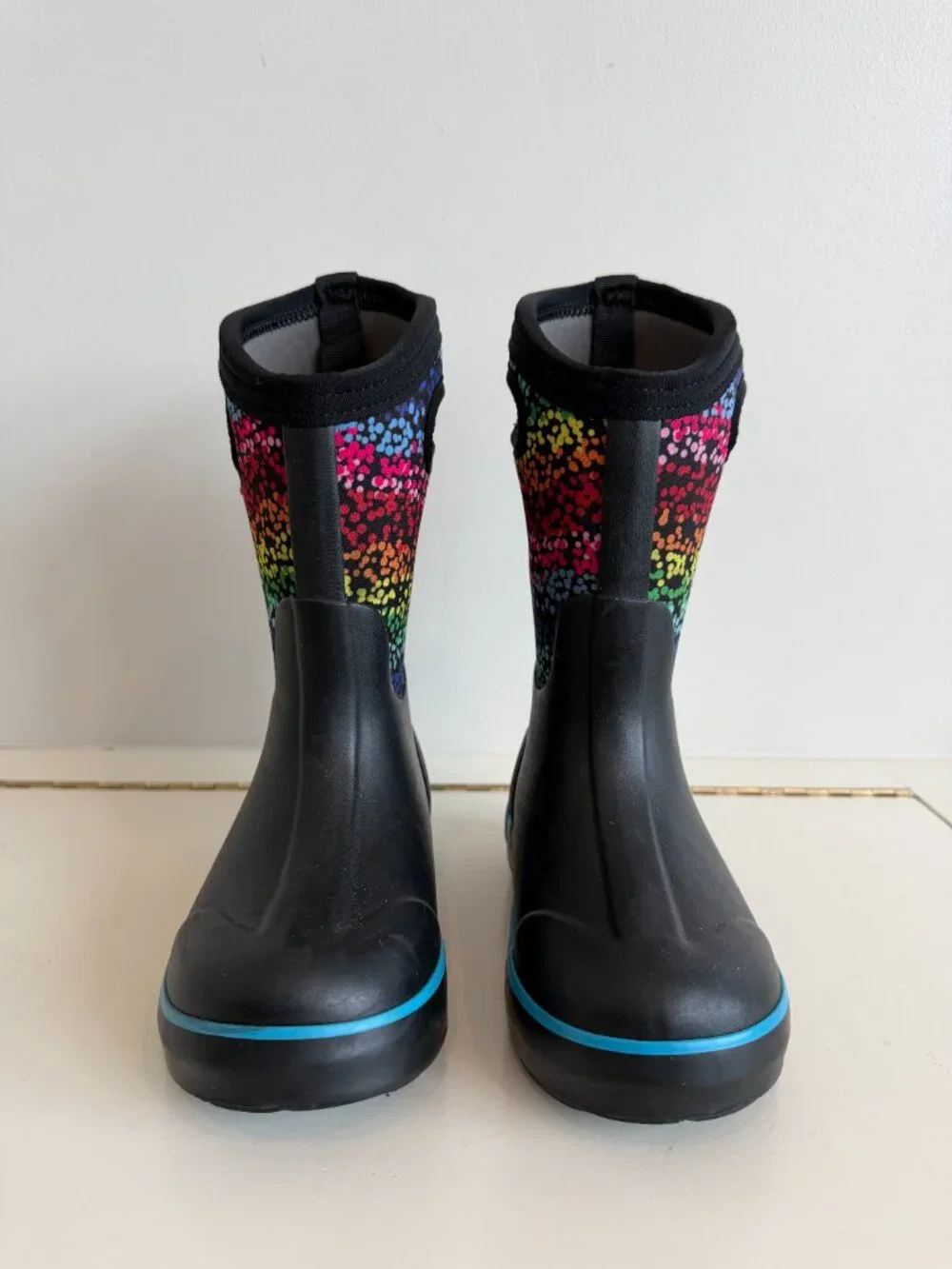 BOGS Classic II Rainbow Waterproof Insulated Winter Rain Boots Kids US 12 - Picture 3 of 5